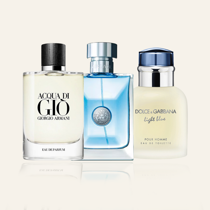 Acquista 1 e Prendi 3 - Kit Acqua Di Gio, Versace Blue, Light Blue (100 ml ciascuno)